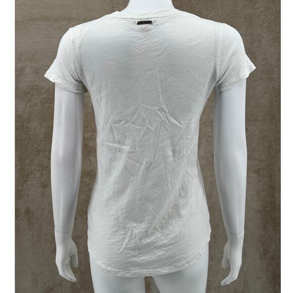 Michael Kors Top Women Small White Sheer Short Sleeve 100% Cotton Capsule Summer - Picture 5 of 11